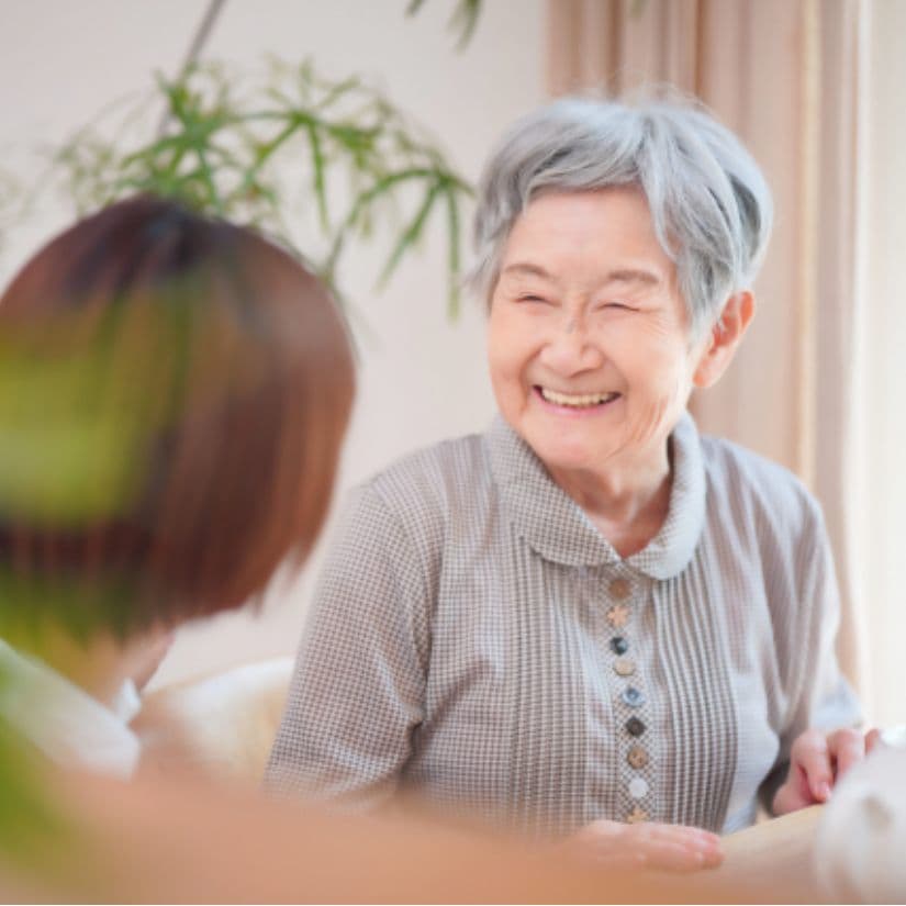 笑顔の利用者